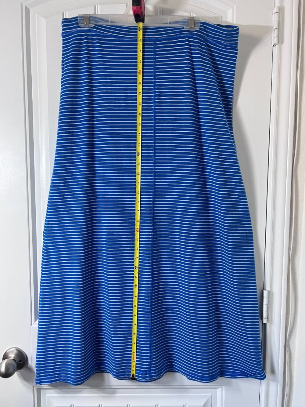 Lauren Ralph Lauren Striped Maxi Skirt (L) Blue White Drawstring Knit - Picture 12 of 13